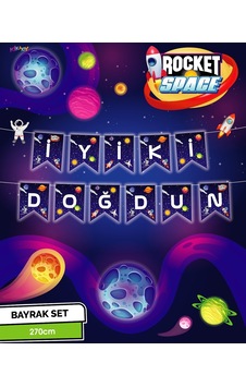 Rocket Space İyi Ki Doğdun Banner Çok Renkli Rocket Space İyi Ki Doğdun Banner Çok Renkli