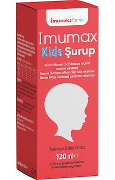 Imumax Kids Şurup Kara Mürver meyve eki, Hatmi kök eki, Üzüm çekirdeği eki İçeren Gıda Takviyesi 120 ML Imumax Kids Şurup Kara Mürver meyve eki, Hatmi kök eki, Üzüm çekirdeği eki İçeren Gıda Takviyesi 120 ML