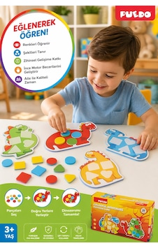 Puedo Colorful Dinosaurs Eşleştirme Oyunu Eva Dinozor Şekil Renk Eğitici 3+ Oyuncak Puedo Colorful Dinosaurs Eşleştirme Oyunu Eva Dinozor Şekil Renk Eğitici 3+ Oyuncak