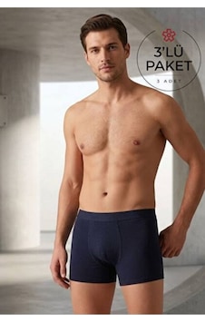 Aksoy Erkek Boxer 3'lü Set Lacivert - 928296696 Lacivert
