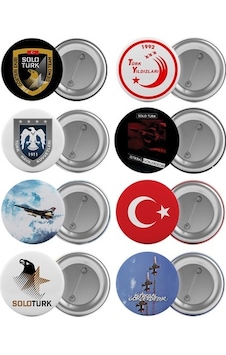 Solotürk Çanta Rozeti Seti 8 Adet En Büyük Boy 5.8Cm Iğneli Broş Solotürk Çanta Rozeti Seti 8 Adet En Büyük Boy 5.8Cm Iğneli Broş