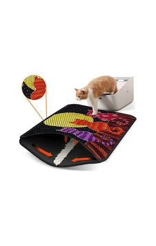 Renkli Desenli Elekli Kedi Tuvalet Önü Paspası 45 X 60 Cm Siyah - 834018920 Renkli Desenli Elekli Kedi Tuvalet Önü Paspası 45 X 60 Cm Siyah - 834018920