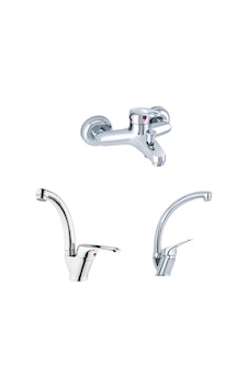 Erce Mix Kuğu Evye Lavabo Ve Banyo Bataryası Krom