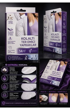 Koltuk Altı Ter Emici Yapraklar 14 Adet Unisex Ter Ve Koku Önleyici Giysi Koruyucu Ped