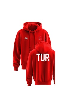 Top Glory Tur Baskılı Kapşonlu 3 İp Kışlık Türkiye Sweatshirt Türkiye Hoodie