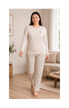 Flz Kadın Kışlık Viskon Pijama Takımı M L Xl Xxl Uzun Kollu Boydan Düğmeli Şık Ev Giyimı B89-100 SOMON Flz Kadın Kışlık Viskon Pijama Takımı M L Xl Xxl Uzun Kollu Boydan Düğmeli Şık Ev Giyimı B89-100 SOMON