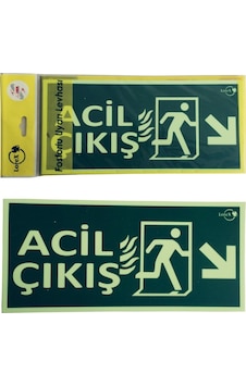 Lorex Acil Çıkış Fosforlu Levhası Aşağı Sağ (Dekota Malzeme)