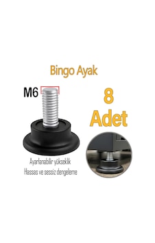 8 Adet Bingo Rotil Ayak Ayakları M6 Civatalı 6 Mm Siyah Profil Ayağı 2.5 Cm 8 Adet Bingo Rotil Ayak Ayakları M6 Civatalı 6 Mm Siyah Profil Ayağı 2.5 Cm