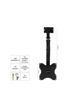 32- 40 İnç 82-102cm Lcd Askı Aparatı Tavan Hareketli Ufix Uf-32kt 32- 40 İnç 82-102cm Lcd Askı Aparatı Tavan Hareketli Ufix Uf-32kt