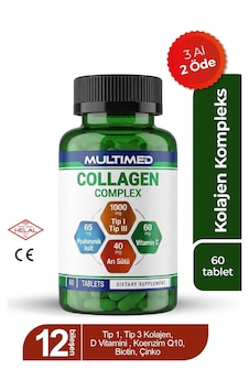 Multimed Kolajen 1000 Mg Cilt Elastikiyeti & Eklem Destek Formülü 60 Tablet