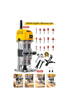 Premium Seri Ahşap Freze Makinesi, 6 Kademe Devir Ayarlı, 6 Mm Pens, 12 Uç Dahil Pro Set Premium Seri Ahşap Freze Makinesi, 6 Kademe Devir Ayarlı, 6 Mm Pens, 12 Uç Dahil Pro Set