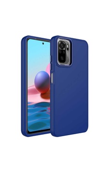 Xiaomi Redmi Note 10s Kılıf Metal Çerçeve Ve Buton Tasarımlı Silikon Zore Luna Kapak Lacivert Xiaomi Redmi Note 10s Kılıf Metal Çerçeve Ve Buton Tasarımlı Silikon Zore Luna Kapak Lacivert
