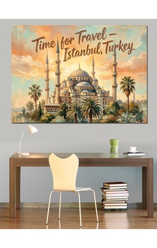 İstanbul Zamanı Seyahat Ve Tarih Dekoratif Kanvas - Mdf Ahşap Tablo İstanbul Zamanı Seyahat Ve Tarih Dekoratif Kanvas - Mdf Ahşap Tablo
