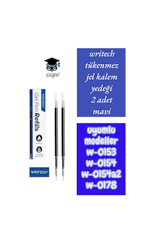 Writech Tükenmez Kalem Jel Yedeği 2 Adet Mavi Uyumlu Modeller W-0153 W-0154 W-0154a2 W-0178 Diğer Writech Tükenmez Kalem Jel Yedeği 2 Adet Mavi Uyumlu Modeller W-0153 W-0154 W-0154a2 W-0178 Diğer
