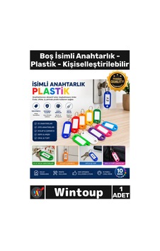 Anahtarlık Renkli Etiketli Metal Halkalı Boş İsimli Anahtarlık Plastik Şiselleştirilebilir 1 Adet