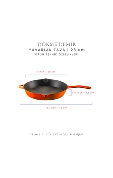 Voeux 28 Cm Yardımcı Kulplu Tava - Turuncu Voeux 28 Cm Yardımcı Kulplu Tava - Turuncu
