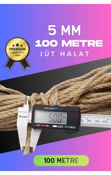 5 Mm 100 Metre Jüt Halat Dekoratif Hasır İp Urgan Süs Çeşidi