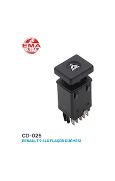 Ema Dörtlü Flaşör Anahtarı Renault R9 9 Fişli Cd-025 7700765726