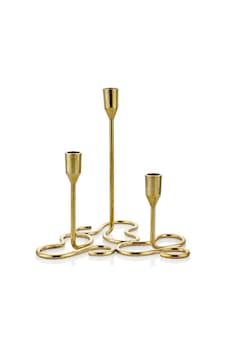 Lamedore Curve Brass 3'lü Mumluk 25x25x25,5 Cm Gold Lamedore Curve Brass 3'lü Mumluk 25x25x25,5 Cm Gold