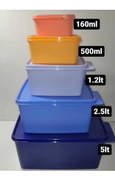 Tupperware Kare Miksim Set Çok Renkli Tupperware Kare Miksim Set Çok Renkli