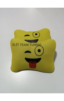 Dil Çıkaran Emoji Kelebek Yastık 2li Sarı Dil Çıkaran Emoji Kelebek Yastık 2li Sarı