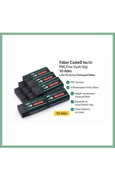 Bşkvirgo No:30 Pvc Free Siyah Silgi 10 Adet Leke Bırakmaz Yumuşak Doku Bsk2026 Bşkvirgo No:30 Pvc Free Siyah Silgi 10 Adet Leke Bırakmaz Yumuşak Doku Bsk2026