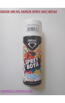 Dekor 400 ML Akrilik Sprey Boya Mat Beyaz Renk Dekor 400 ML Akrilik Sprey Boya Mat Beyaz Renk