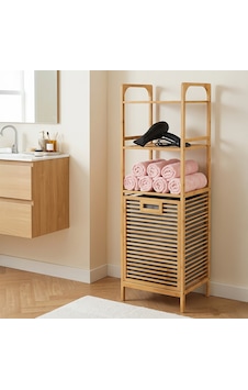 Porsima 120 Cm Doğal Bambu Banyo Düzenleyici Raf - Katlanabilir Kirli Sepetli Çok Amaçlı Banyo Dolabı Ahşap Porsima 120 Cm Doğal Bambu Banyo Düzenleyici Raf - Katlanabilir Kirli Sepetli Çok Amaçlı Banyo Dolabı Ahşap