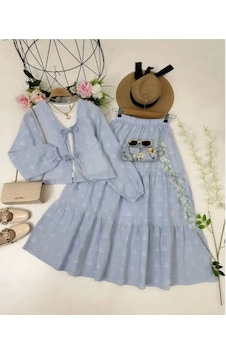 Lovie Moda Kadın Mini Desenli İkili Takım Mavi Lovie Moda Kadın Mini Desenli İkili Takım Mavi