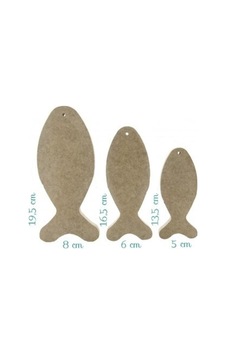 Balık Model 3'lü Ahşap Küçük Mdf Karışık