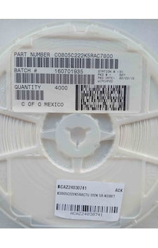 C0805c222k5ractu 2200 Pf 10% 50v Ceramic Capacitor X7r 0805 2012 Metric 500 Adet C0805c222k5ractu 2200 Pf 10% 50v Ceramic Capacitor X7r 0805 2012 Metric 500 Adet