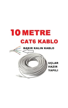Cat6 Kalin Bakir Internet Kablo 10 Metre Cat6 Kalin Bakir Internet Kablo 10 Metre