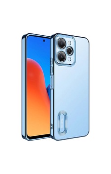 Xiaomi Redmi 12 4g Kılıf Kamera Korumalı Logo Gösteren Zore Omega Kapak Sierra Mavi