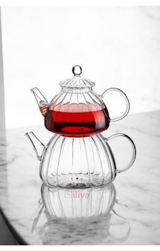 Borosilikat Cam Çaydanlık Şeffaf