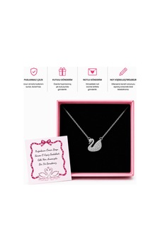 Çelik Kuğu Figürlü Silver Kolye Taşlı Kadın Kolye Gümüş Gümüş Çelik Kuğu Figürlü Silver Kolye Taşlı Kadın Kolye Gümüş Gümüş