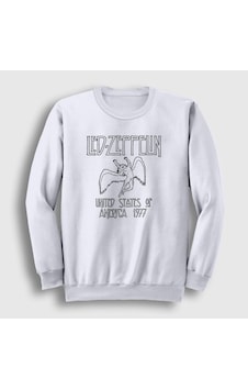 Presmono Unisex Logo Led Zeppelin Sweatshirt Beyaz Presmono Unisex Logo Led Zeppelin Sweatshirt Beyaz