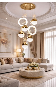 Moderen Lüx 8 Li Sarkıt Led Ve Kristal Avize Modelimiz Altın - Gold Moderen Lüx 8 Li Sarkıt Led Ve Kristal Avize Modelimiz Altın - Gold