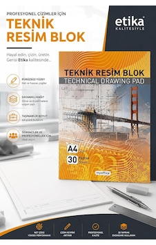A4 Teknik Resim Blok - 30 Yaprak, Profesyonel Mühendislik Ve Mimarlık Çizim Defteri, Ofis Ve Okul İçin Kaliteli Kırtasiye Ürünü A4 Teknik Resim Blok - 30 Yaprak, Profesyonel Mühendislik Ve Mimarlık Çizim Defteri, Ofis Ve Okul İçin Kaliteli Kırtasiye Ürünü