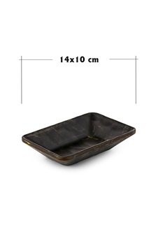 Rölyefli Hibrit Ahşap Köş. Kayık 10x14 Cm 3 Adet Siyah