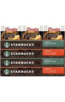 Starbucks Nespresso Uyumlu Pike Place + Colombia Kapsül Kahve 4 x 10'lu + Fiorella 3 x 20 G Starbucks Nespresso Uyumlu Pike Place + Colombia Kapsül Kahve 4 x 10'lu + Fiorella 3 x 20 G