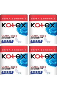 Kotex Ultra Quadro Süper Eko Gece 4 x 16'lı Kotex Ultra Quadro Süper Eko Gece 4 x 16'lı