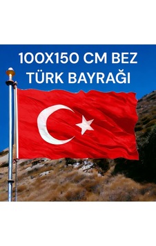 100x150 Cm Bez Türk Bayrağı Kaliteli Kumaş Malzeme
