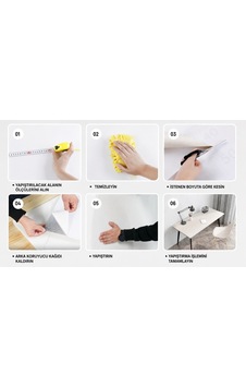 Buradabulabilirsin Yapışkanlı Beyaz Mermer Desenli Sticker 30x30 Cm Bbz