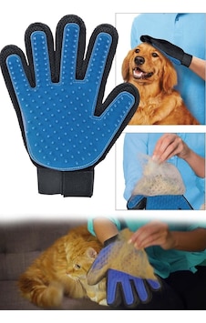Glipet Kedi Köpek Tüy Toplama Eldiveni Mavi