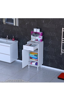 Modilayn Emir 45 X 88 X 32,5 Cm 1 Çekmece 1 Kapak 2 Raf 3 Bölme Çok Amaçlı Banyo & Mutfak Dolabı Beyaz Modilayn Emir 45 X 88 X 32,5 Cm 1 Çekmece 1 Kapak 2 Raf 3 Bölme Çok Amaçlı Banyo & Mutfak Dolabı Beyaz