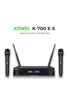 König K-700 Uhf 2x50 Kanal 2 El Kablosuz Mikrofon König K-700 Uhf 2x50 Kanal 2 El Kablosuz Mikrofon