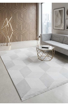 Geometrik Küp Desenli Prato İpeksi Lüks Viskon Halı Pr02 Gri Geometrik Küp Desenli Prato İpeksi Lüks Viskon Halı Pr02 Gri
