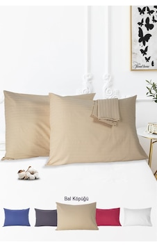 Vionel Home Pamuklu Çizgili Saten Yastık Kılıfı Bal Köpüğü 2'li 50 x 70 Vionel Home Pamuklu Çizgili Saten Yastık Kılıfı Bal Köpüğü 2'li 50 x 70