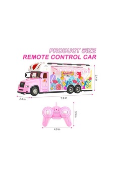 Uzaktan Kumandalı Pembe Karavan 2.4ghz Sesli Işıklı Pilli Rc Oyuncak 6+ Yaş Çok Renkli