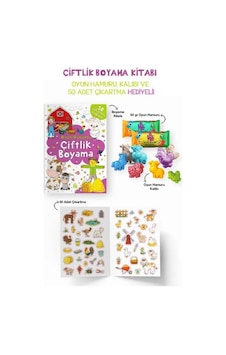 Çiftlik Boyama Kitabı - Oyun Hamurlu - 3 Yaş + Çiftlik Boyama Kitabı - Oyun Hamurlu - 3 Yaş +